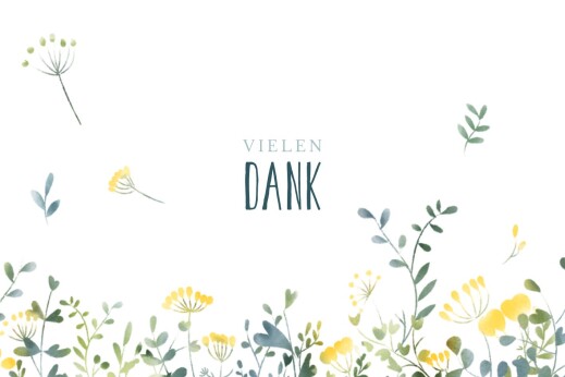 Dankeskarten Wildblumen Gelb - Vorderseite Dankeskarten Wildblumen Gelb - Vorderseite