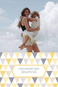 Geburtstagseinladungen harlequin gelb & violett Geburtstagseinladungen harlequin gelb & violett