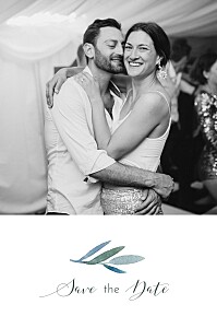 Save-the-date karten mit foto zweige aquarell blau Save-the-date karten mit foto zweige aquarell blau