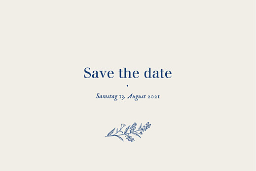 Save-the-Date Karten Naturnah Blau - Vorderseite Save-the-Date Karten Naturnah Blau - Vorderseite