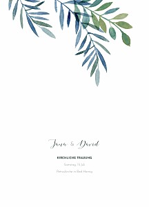 Kirchenheft hochzeit zweige aquarell blau Kirchenheft hochzeit zweige aquarell blau
