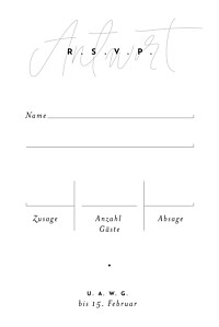 Antwortkarte hochzeit filigran hoch graubraun Antwortkarte hochzeit filigran hoch graubraun