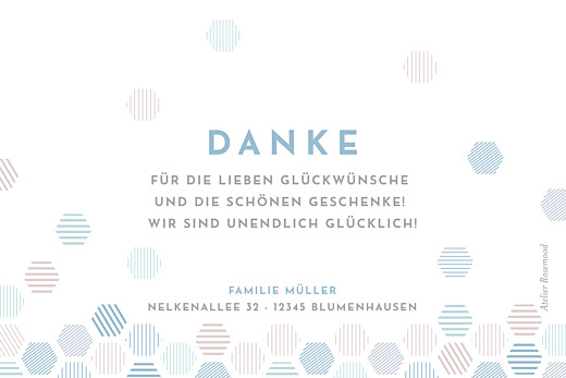 Dankeskarten Hexagon blau - Seite 2 Dankeskarten Hexagon blau - Seite 2