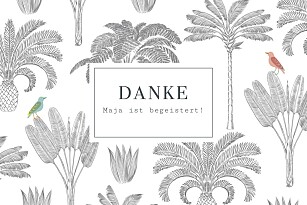 Dankeskarten originell paradiesvogel weiß Dankeskarten originell paradiesvogel weiß