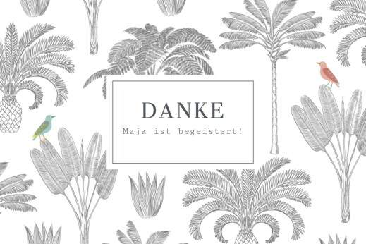 Dankeskarten Paradiesvogel weiß Dankeskarten Paradiesvogel weiß