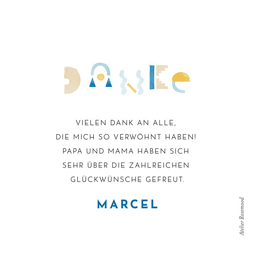 Dankeskarten Glücksbringer blau - Seite 2 Dankeskarten Glücksbringer blau - Seite 2