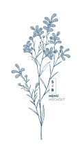 Menükarte Hochzeit Laure de Sagazan (Klappkarte) Blau Menükarte Hochzeit Laure de Sagazan (Klappkarte) Blau