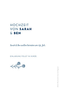 Save-the-date karten ohne foto laure de sagazan blau Save-the-date karten ohne foto laure de sagazan blau