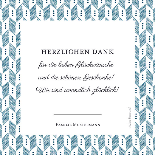 Dankeskarten Zick-zack blau - Seite 2 Dankeskarten Zick-zack blau - Seite 2