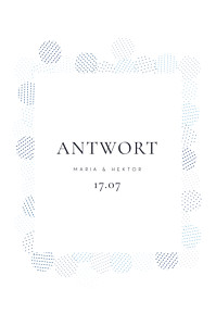 Antwortkarte hochzeit pailletten hoch blau Antwortkarte hochzeit pailletten hoch blau