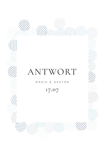 Antwortkarte Hochzeit Pailletten hoch blau Antwortkarte Hochzeit Pailletten hoch blau