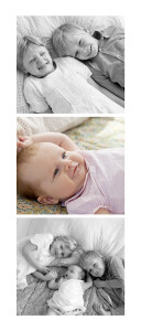 Geburtskarten 3 Fotos Panorama Hoch Weiß