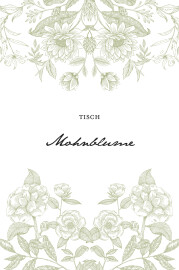 Tischkarten Hochzeit Blütenspiegelung Grün