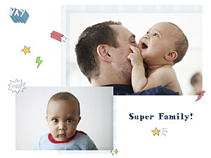 Poster klein super family weiß Poster klein super family weiß