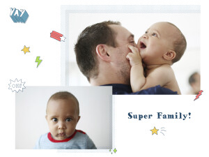 Poster klein Super Family Weiß