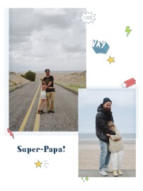Poster klein Super family (Hoch) Weiß