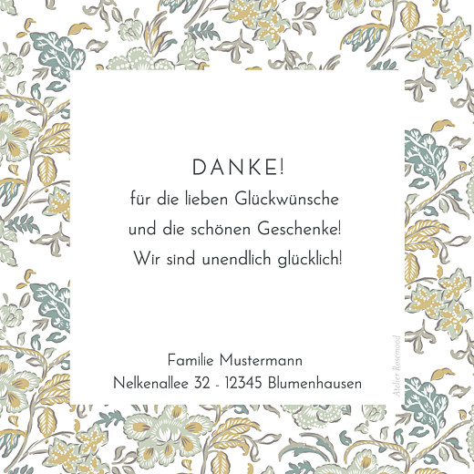 Dankeskarten Zaubergarten blau - Seite 2 Dankeskarten Zaubergarten blau - Seite 2