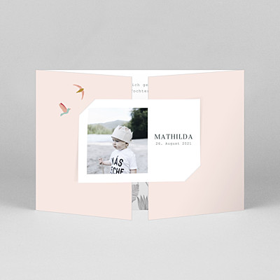 Geburtskarten junge paradiesvogel (duo querformat) rosa Geburtskarten junge paradiesvogel (duo querformat) rosa