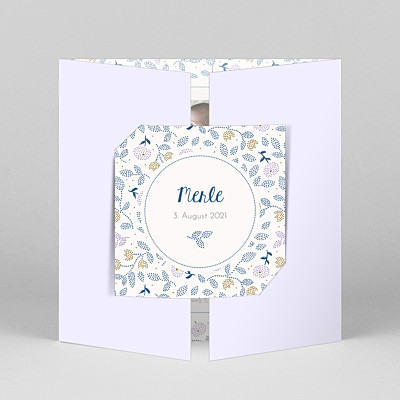 Geburtskarten violett florale stickerei (duo) violett Geburtskarten violett florale stickerei (duo) violett