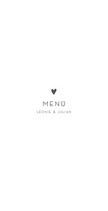 Menükarte elegant herz weiß Menükarte elegant herz weiß