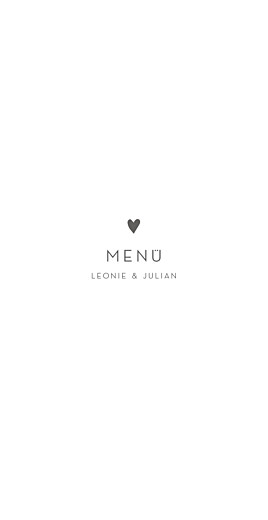 Menükarte Elegant herz weiß Menükarte Elegant herz weiß