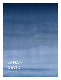 Hochzeitseinladungen Aquarell Hoch Blau