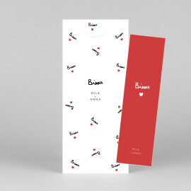 Save-the-Date Karten Bisou by Mathilde Cabanas (Fotostreifen) Rot