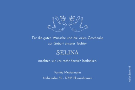 Dankeskarten Gute nachricht blau - Seite 2 Dankeskarten Gute nachricht blau - Seite 2