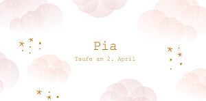 Platzkarte taufe wölkchen rosa Platzkarte taufe wölkchen rosa
