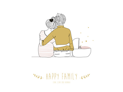Poster klein Lovely Family Rosa - Vorderseite Poster klein Lovely Family Rosa - Vorderseite