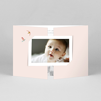Geburtskarten mädchen oder junge paradiesvogel (duo querformat) rosa Geburtskarten mädchen oder junge paradiesvogel (duo querformat) rosa