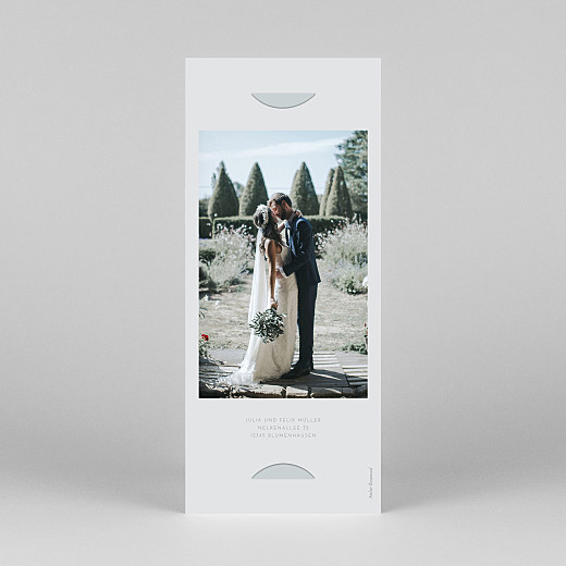 Dankeskarten Hochzeit Elegant Herz (Fotostreifen) Blau - Ansicht 4 Dankeskarten Hochzeit Elegant Herz (Fotostreifen) Blau - Ansicht 4