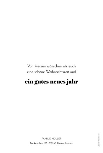Weihnachtskarten Erster Tag Weiß - Rückseite Weihnachtskarten Erster Tag Weiß - Rückseite