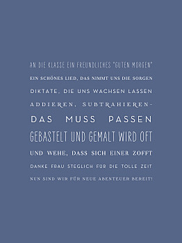 Poster groß danke frau lehrerin! blau Poster groß danke frau lehrerin! blau