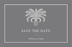 Save-the-date karten weiß paradiesvogel schwarz Save-the-date karten weiß paradiesvogel schwarz