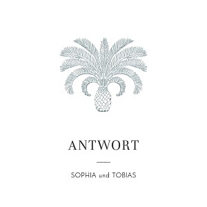 Antwortkarte hochzeit paradiesvogel blau Antwortkarte hochzeit paradiesvogel blau