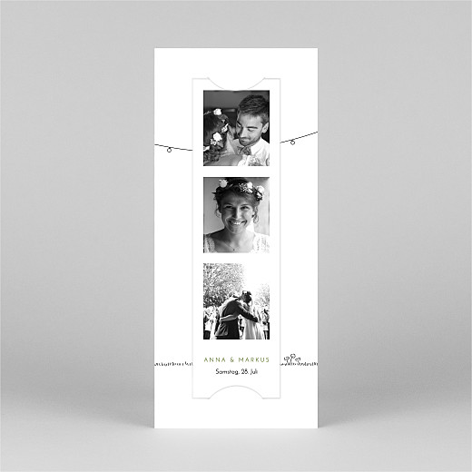 Dankeskarten Hochzeit Sommerhochzeit (Fotostreifen) Weiß - Ansicht 2 Dankeskarten Hochzeit Sommerhochzeit (Fotostreifen) Weiß - Ansicht 2