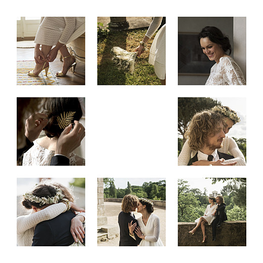 Dankeskarten Hochzeit Erinnerung 8 fotos (gold) weiß Dankeskarten Hochzeit Erinnerung 8 fotos (gold) weiß