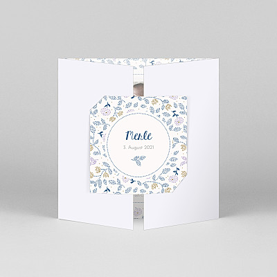 Geburtskarten blau florale stickerei (duo) violett Geburtskarten blau florale stickerei (duo) violett