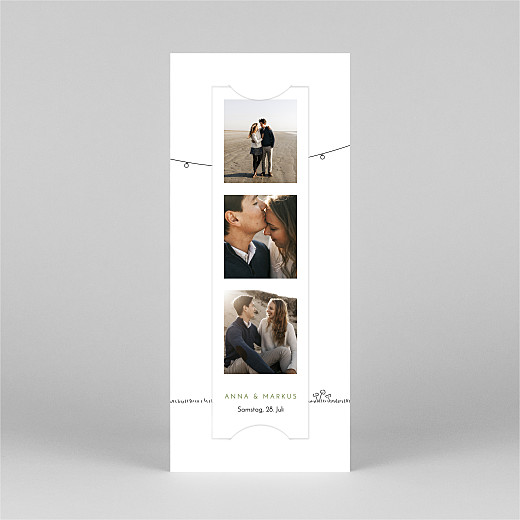 Hochzeitseinladungen Sommerhochzeit (Fotostreifen) Weiß - Ansicht 2 Hochzeitseinladungen Sommerhochzeit (Fotostreifen) Weiß - Ansicht 2