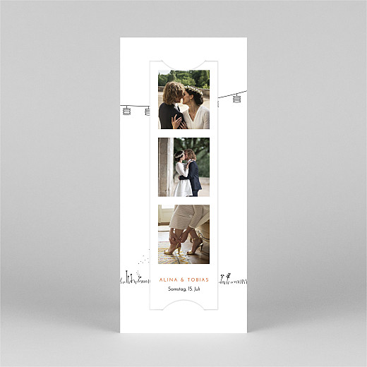 Dankeskarten Hochzeit Feldhochzeit (Fotostreifen) Weiß - Ansicht 2 Dankeskarten Hochzeit Feldhochzeit (Fotostreifen) Weiß - Ansicht 2