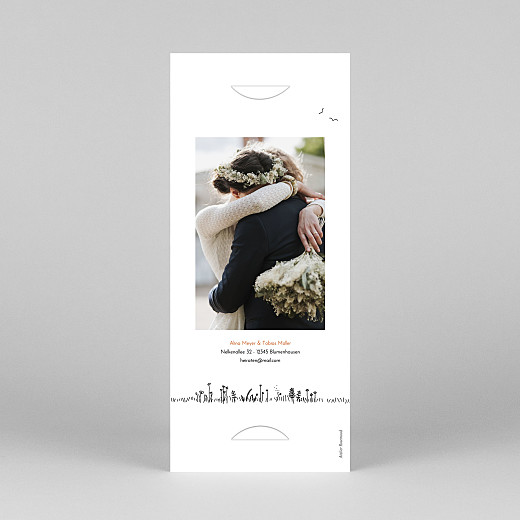 Dankeskarten Hochzeit Feldhochzeit (Fotostreifen) Weiß - Ansicht 4 Dankeskarten Hochzeit Feldhochzeit (Fotostreifen) Weiß - Ansicht 4