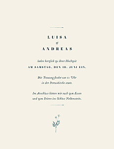 Hochzeitseinladungen weiß floral minimal beige Hochzeitseinladungen weiß floral minimal beige