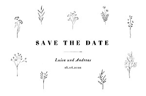 Save-the-date karten weiß floral minimal weiß Save-the-date karten weiß floral minimal weiß