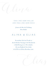 Hochzeitseinladungen Kalligraphie Blau