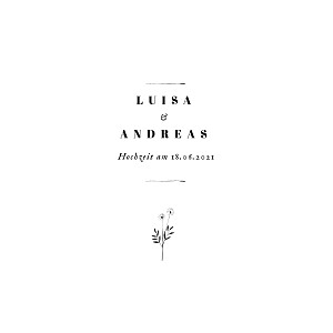 Hochzeitseinladungen floral minimal (klappkarte) weiß Hochzeitseinladungen floral minimal (klappkarte) weiß