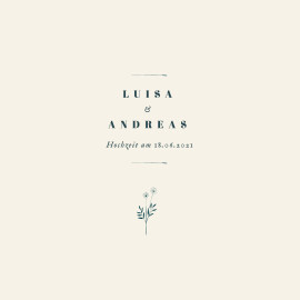 Hochzeitseinladungen Floral Minimal (Klappkarte) Beige