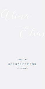Menükarte kalligraphie blau Menükarte kalligraphie blau