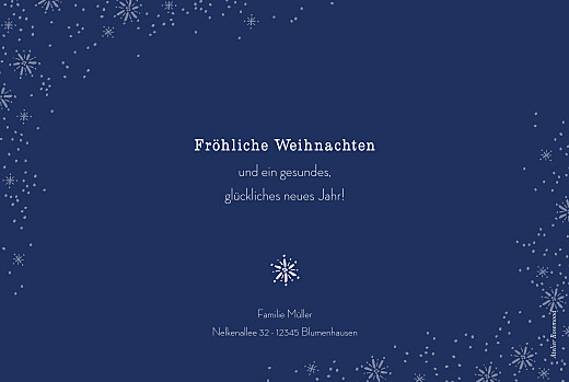 Weihnachtskarten Wintertage Blau - Rückseite Weihnachtskarten Wintertage Blau - Rückseite