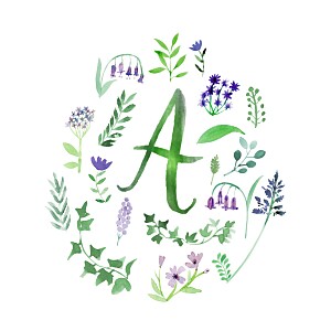 Geburtskarten floral blumenalphabet weiß Geburtskarten floral blumenalphabet weiß